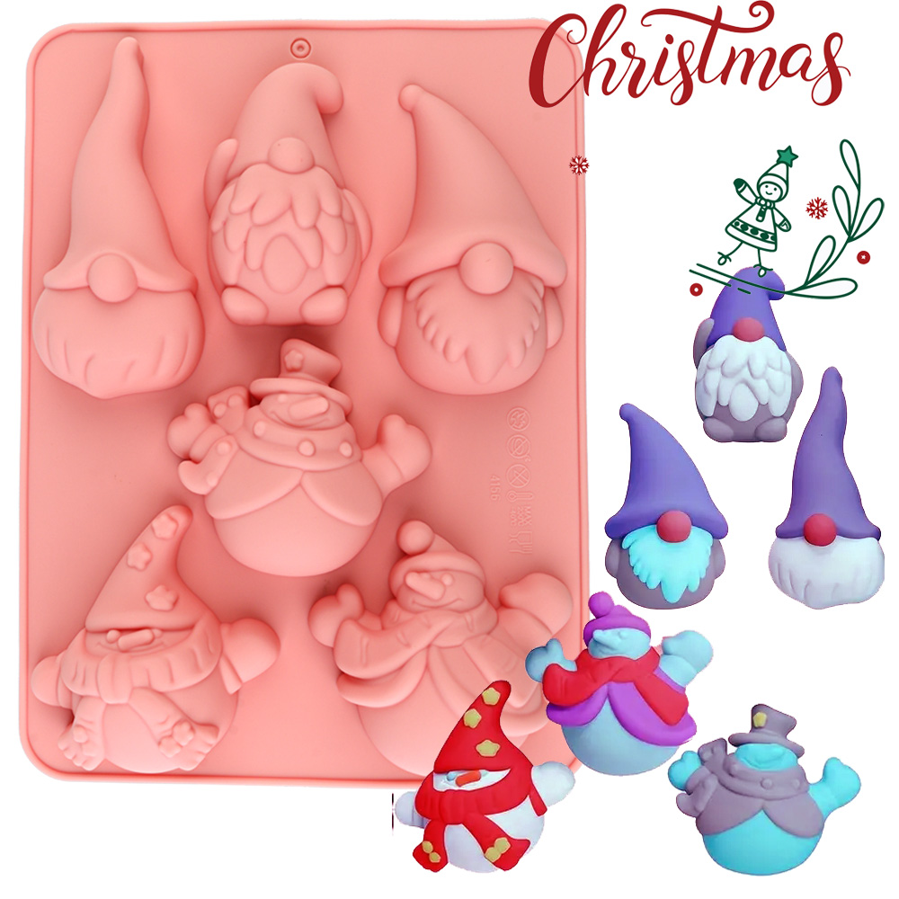Candle Making Uk - 6-Cavity Christmas Gnome Cake Chocolate Silicone