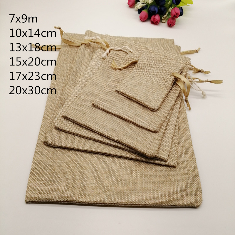 Jute Bag Packaging - 5 Chiếc Vải Đay Túi Tặng
