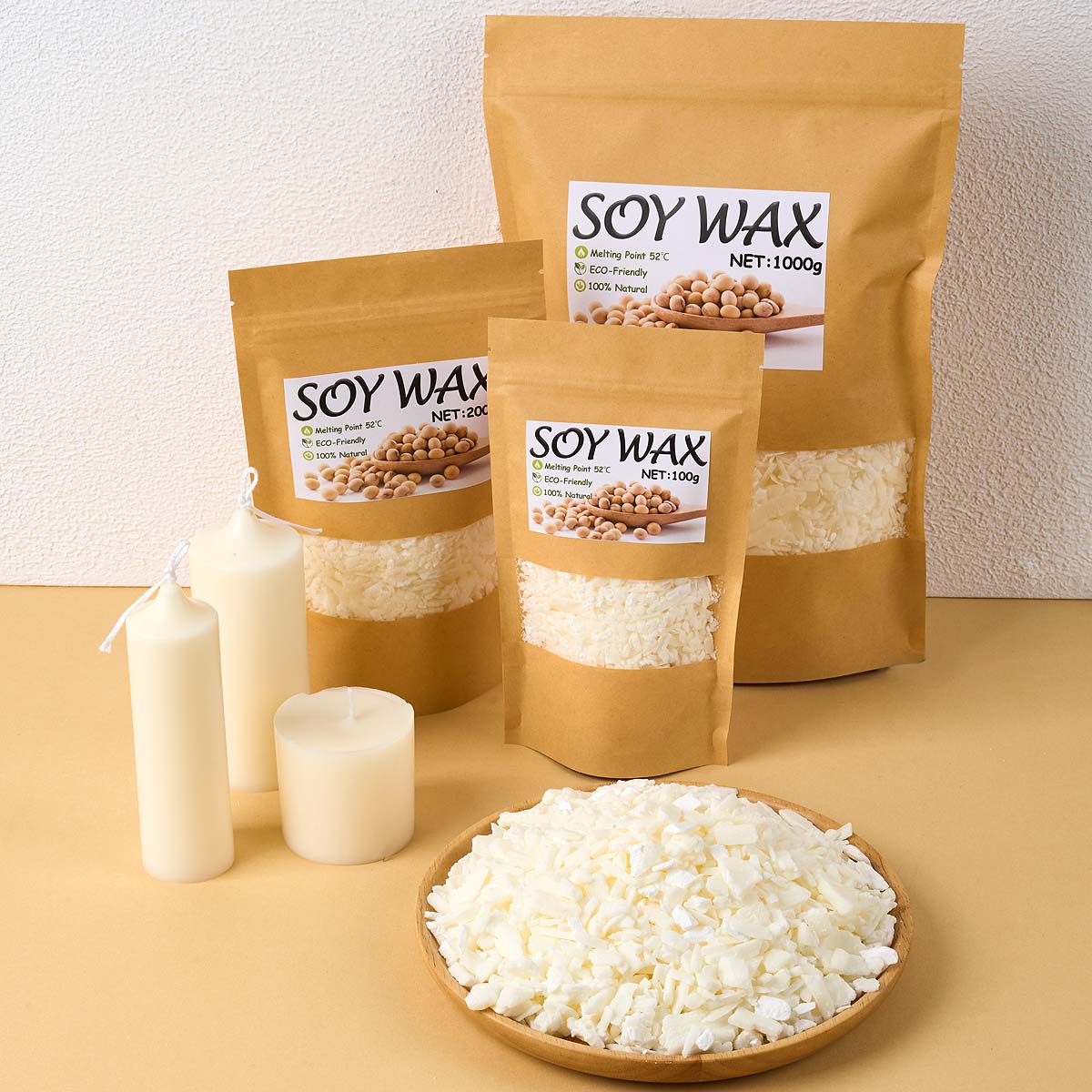 Candle Making Kit - 1 Pounds Pure White Soy Wax