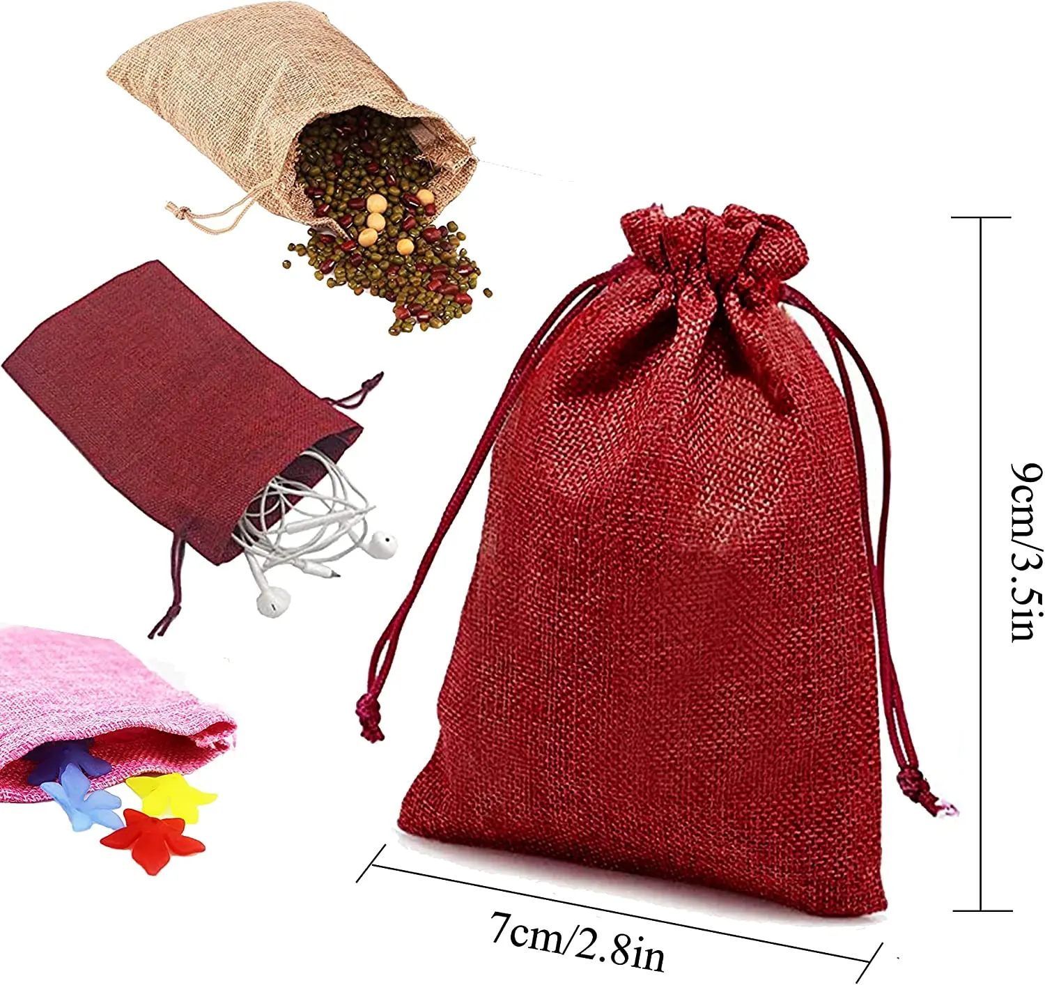 10/5Pcs Jute Drawstring Natura - đánh giá và giá Jute Bag Packaging