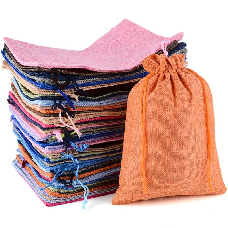 50pcs 13X18CM/10X14CM/9X12CM/7 - đánh giá và giá Jute Bag Packaging