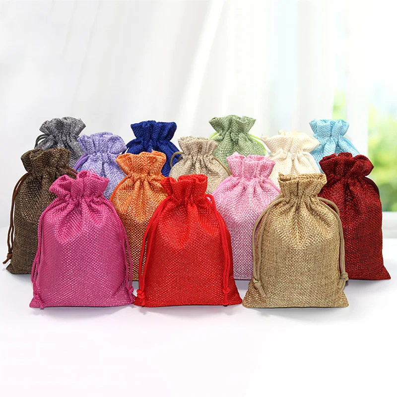 50pcs 13X18CM/10X14CM/9X12CM/7 - đánh giá và giá Jute Bag Packaging