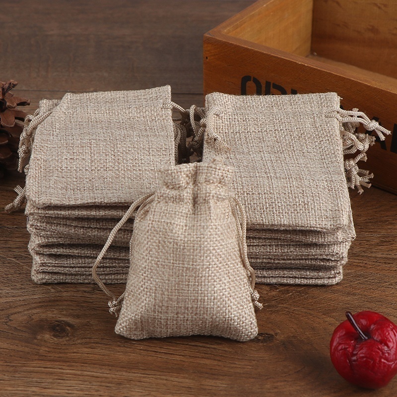 50PCS 13X18/10X15/9X12/7X9CM D - đánh giá và giá Jute Bag Packaging