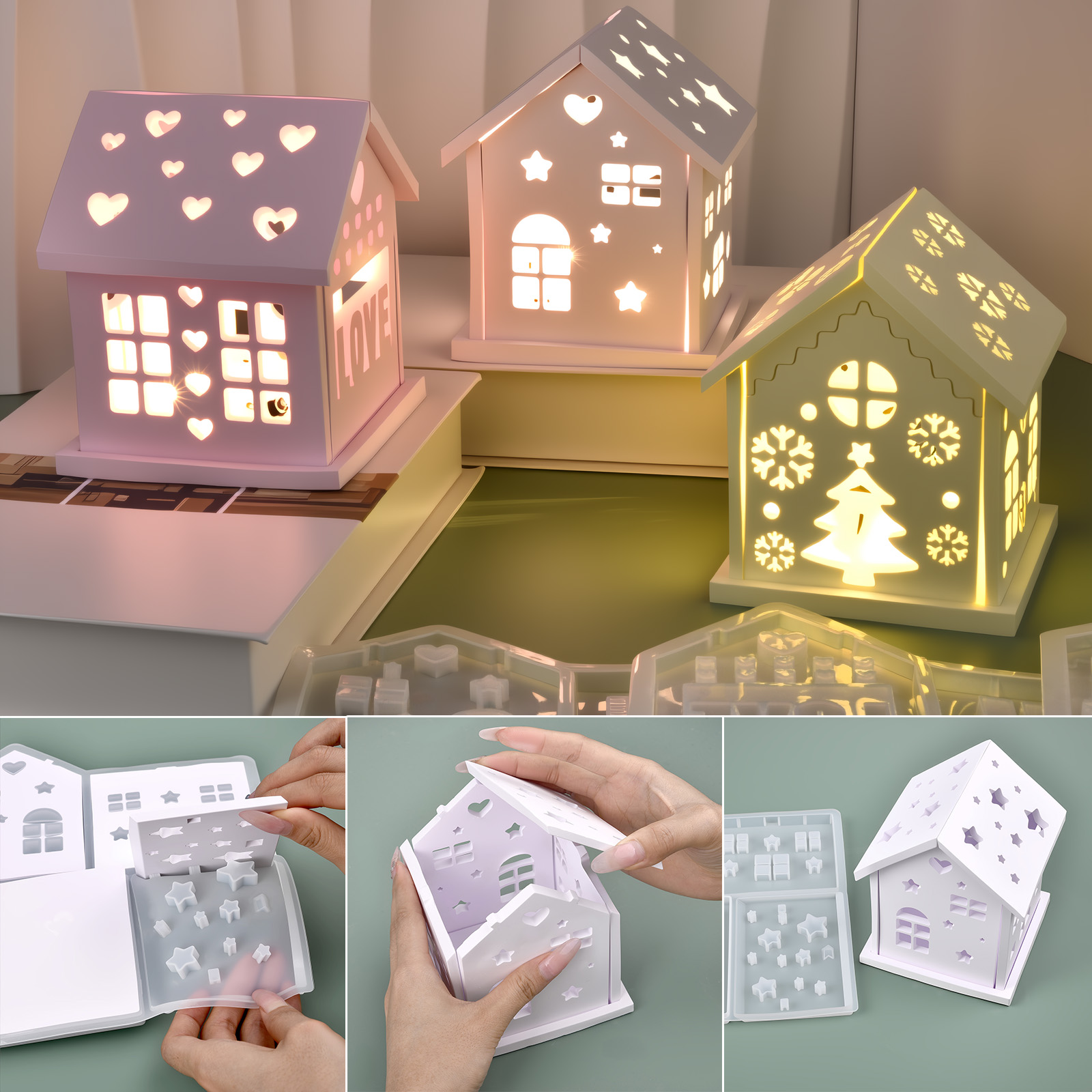 3D House Silicone Mold DIY Chr - đánh giá và giá Candle Making Tutorial