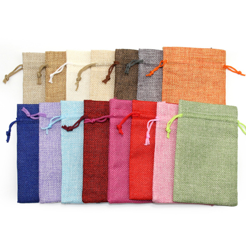 10/5Pcs Natural Jute Gift Bags - đánh giá và giá Jute Bag Packaging