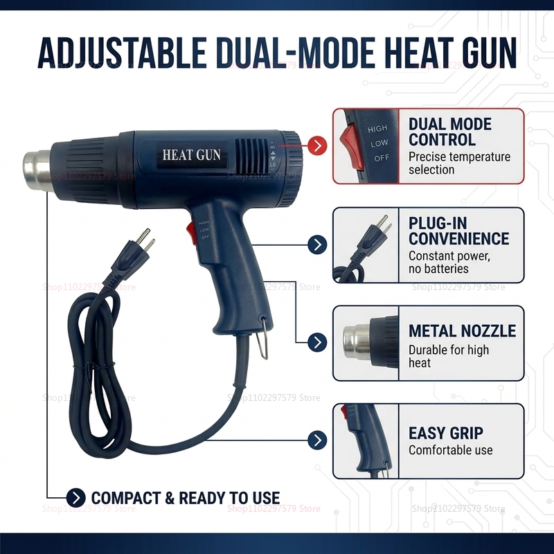 New Hot Air Gun 2500W Variable - đánh giá và giá Heat Gun Embossing
