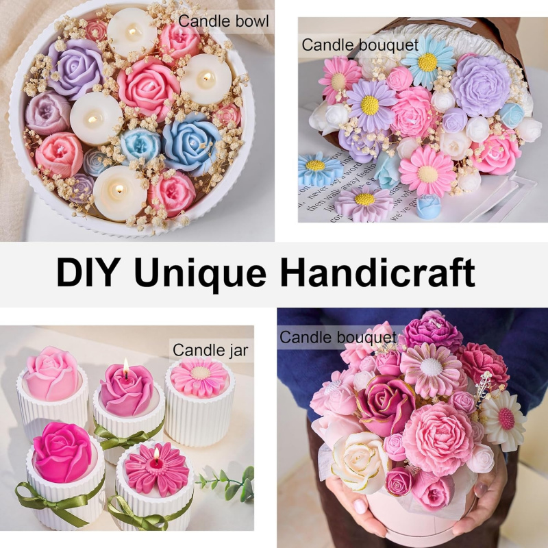 5Flower Candle Mold Set，3D Flo - đánh giá và giá Candle Making Kit