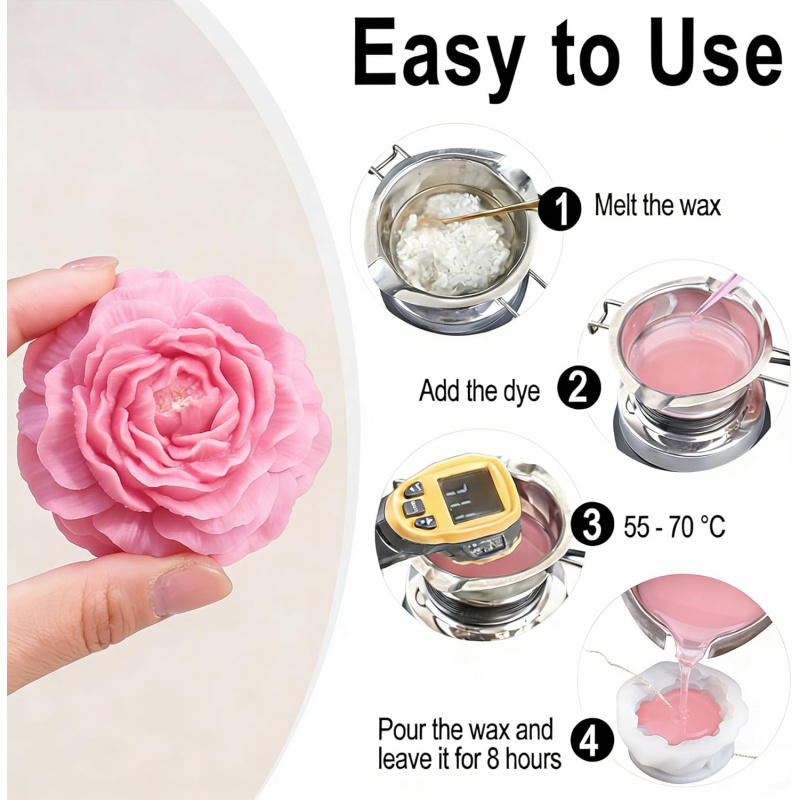 5Flower Candle Mold Set，3D Flo - đánh giá và giá Candle Making Kit