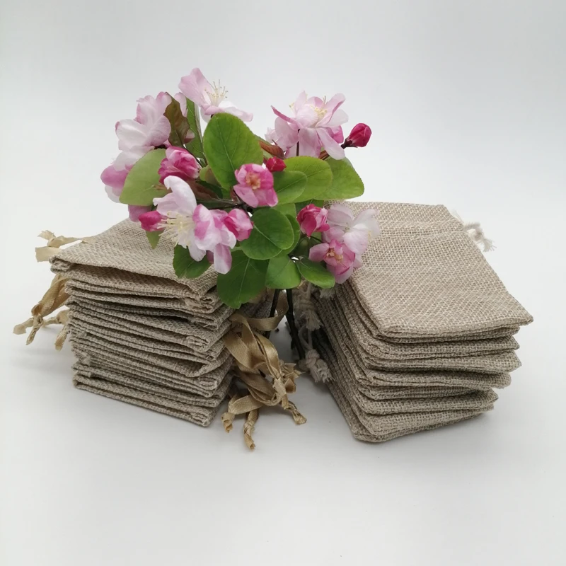 100pcs Silk Ribbon Cotton Jute - đánh giá và giá Jute Bag Packaging