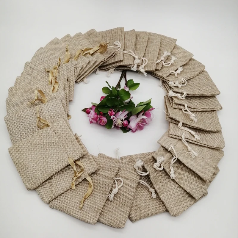 100pcs Silk Ribbon Cotton Jute - đánh giá và giá Jute Bag Packaging