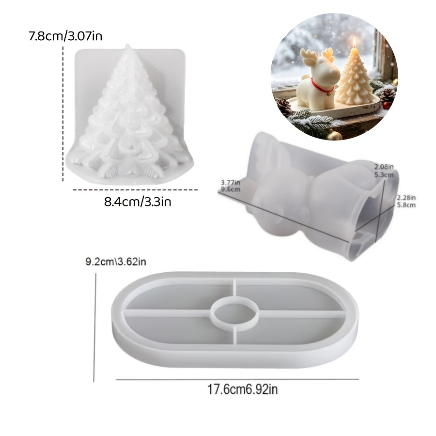 Clay Silicone Mold 3pcs Set: C - đánh giá và giá Candle Making Kit