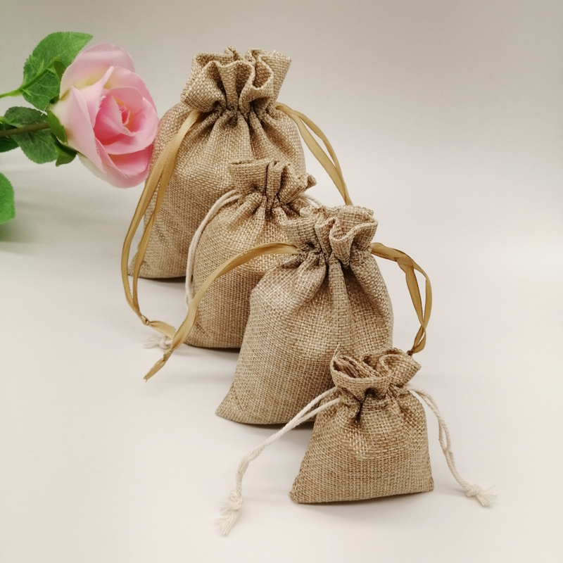 10-1000 Cái/lốc Đay Linen Túi  - đánh giá và giá Jute Bag Packaging