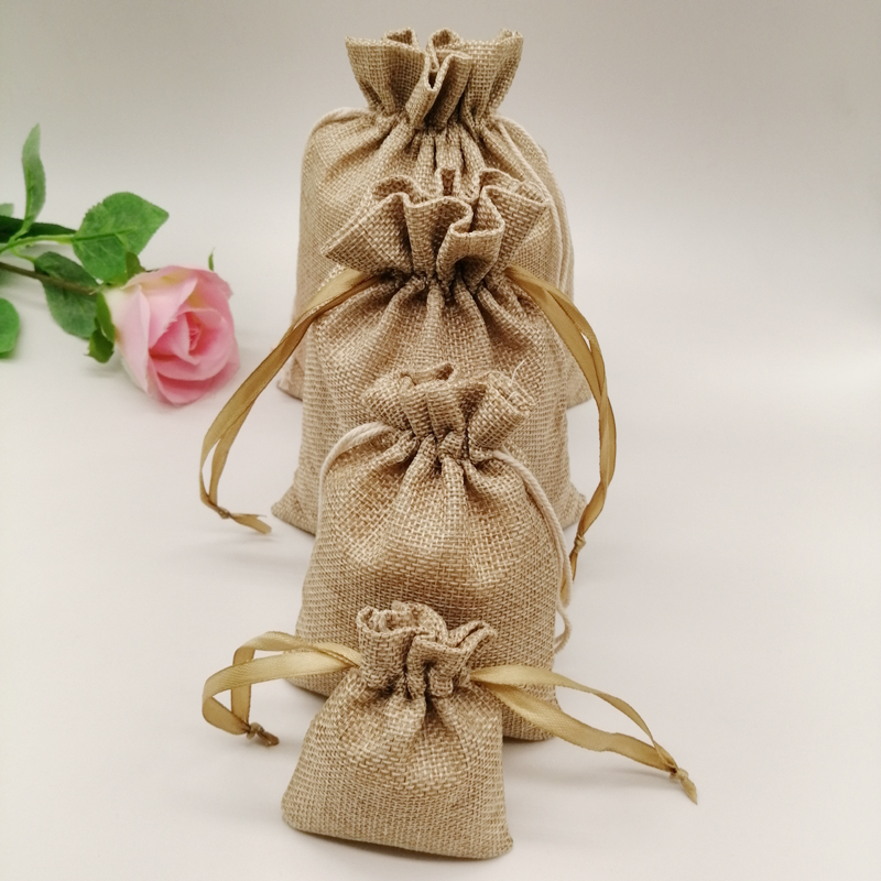 10-1000 Cái/lốc Đay Linen Túi  - đánh giá và giá Jute Bag Packaging