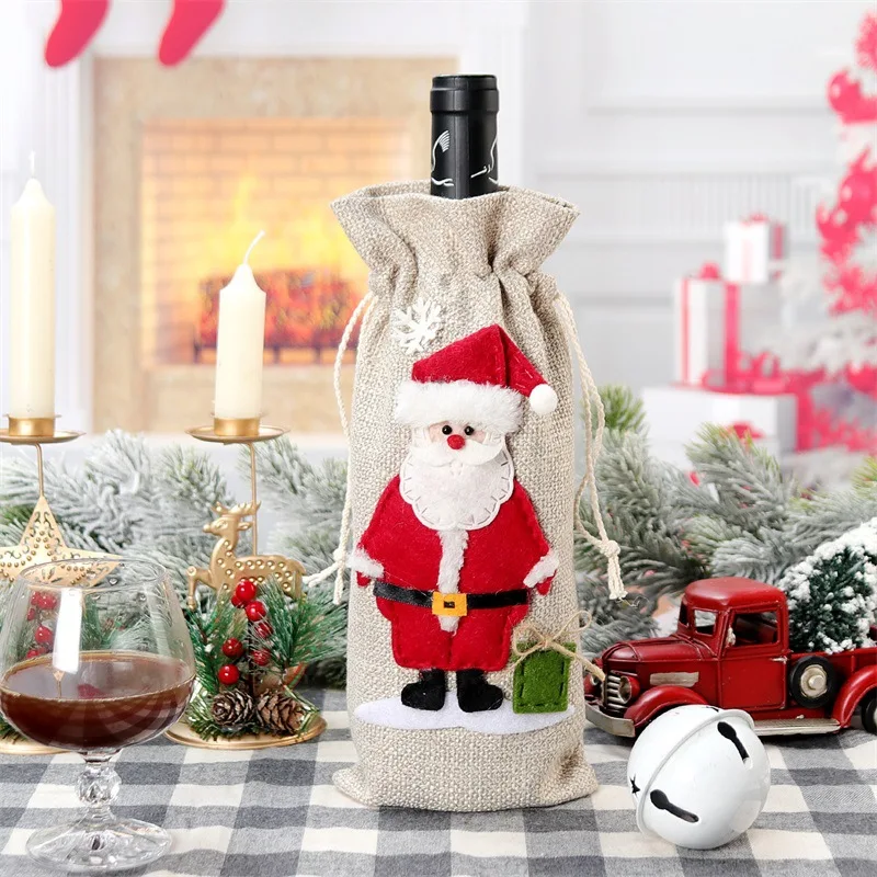 Xmas Snowman Santa Claus Wine  - đánh giá và giá Jute Bag Packaging