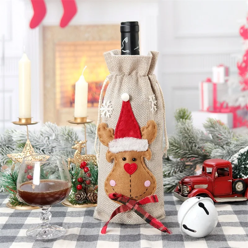 Xmas Snowman Santa Claus Wine  - đánh giá và giá Jute Bag Packaging