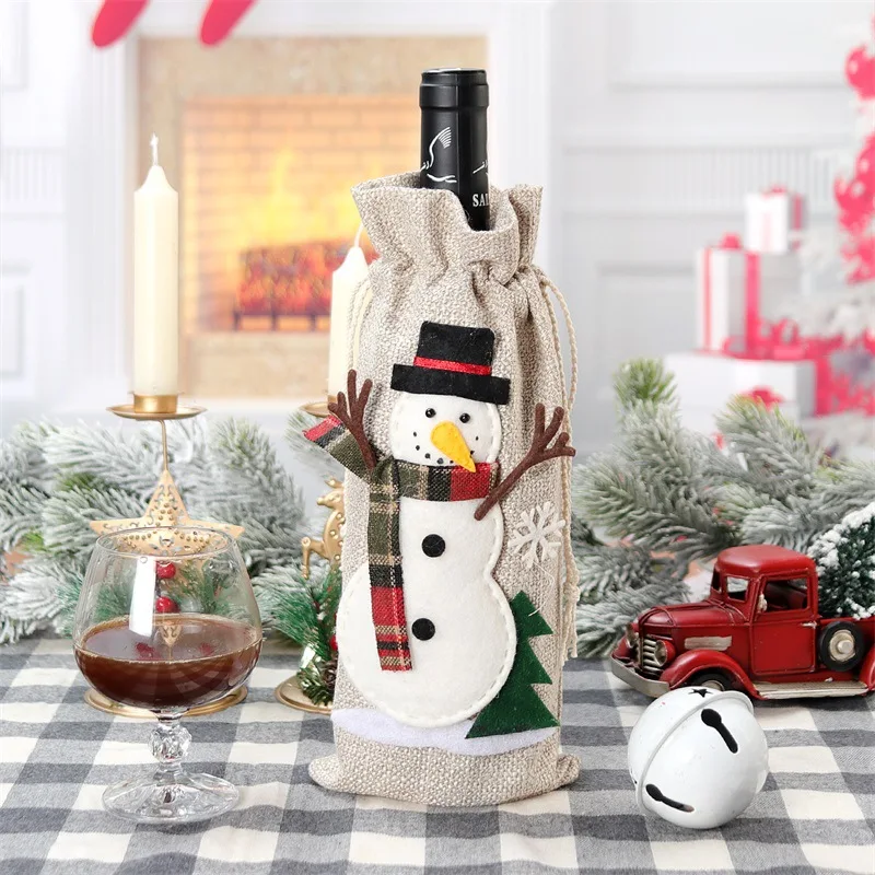 Xmas Snowman Santa Claus Wine  - đánh giá và giá Jute Bag Packaging
