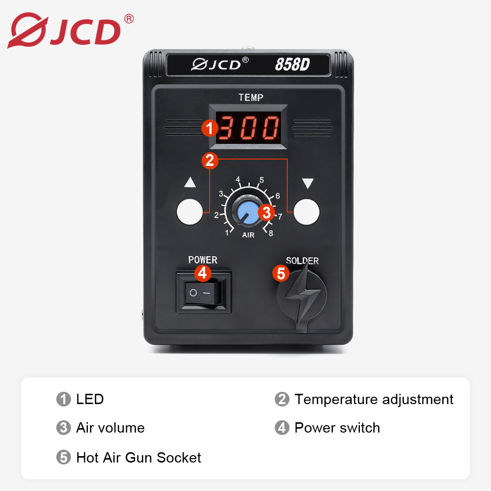 JCD Hot Air Gun 858D 700W BGA  - đánh giá và giá Heat Gun Embossing