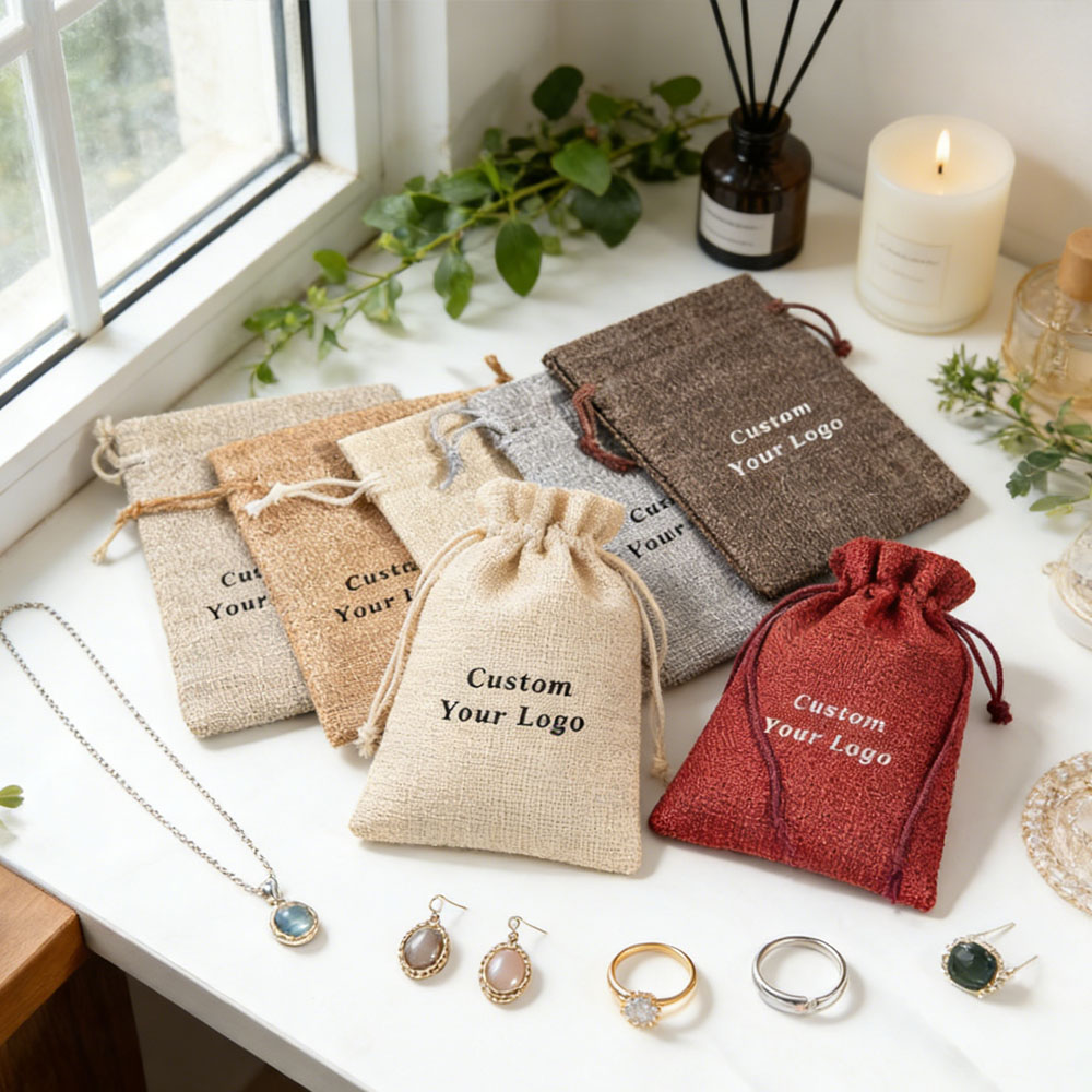 100Pcs Personalized Logo Burla - đánh giá và giá Jute Bag Packaging